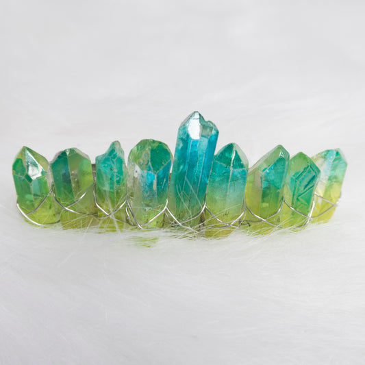 Green Glass Crystal hair clip