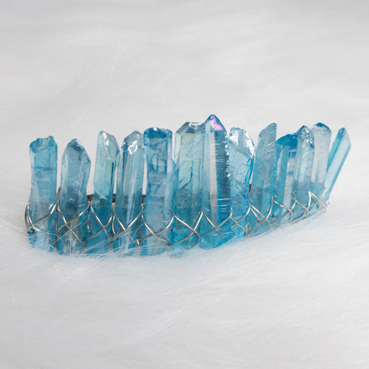 Blue Glass Crystal hair clip