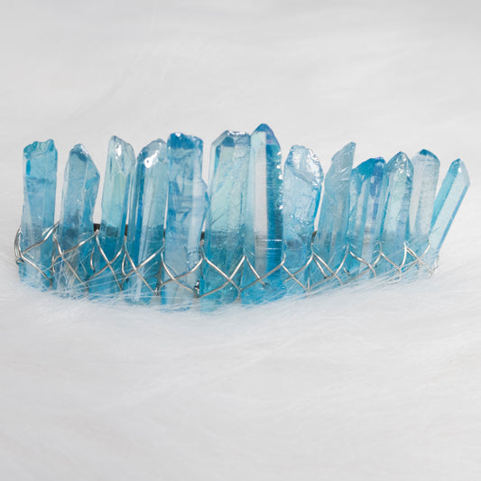 Blue Glass Crystal hair clip