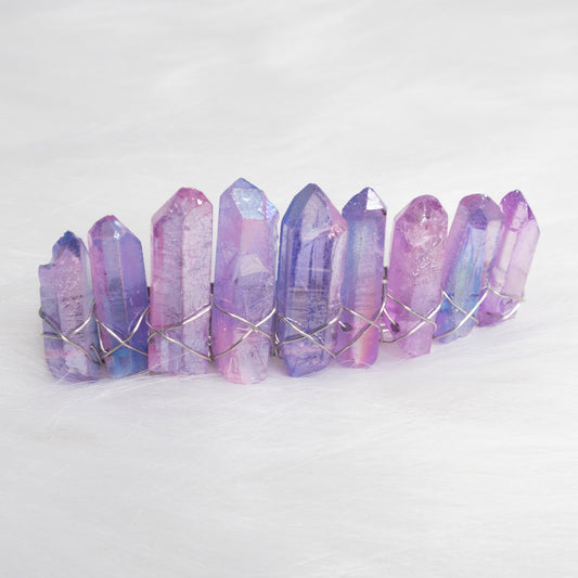 Purple Glass Crystal hair clip