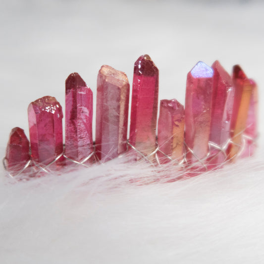 Pink Glass Crystal hair clip
