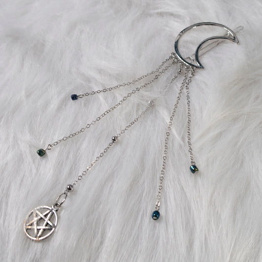 Fallen Moon Pentagram hair clip
