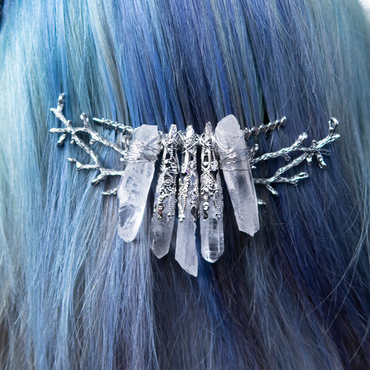 Clear Quartz hair comb