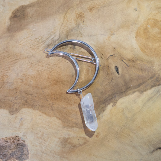 Clear Crystal Moon hair clip