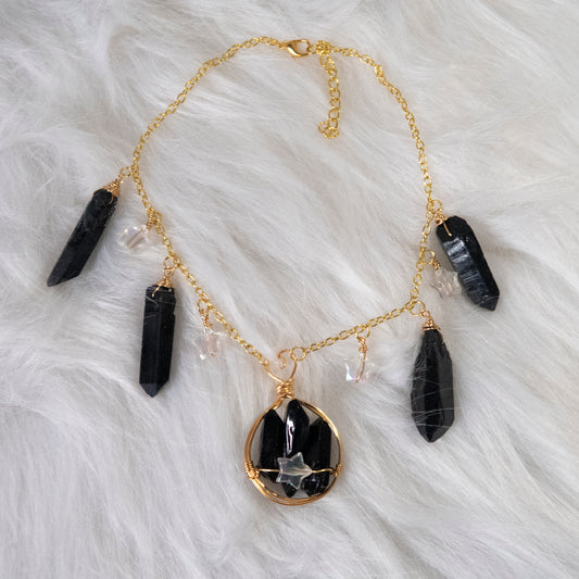 Black Crystal & Stars choker